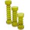 Green Glass Bubble Pillar Candle Holder Set